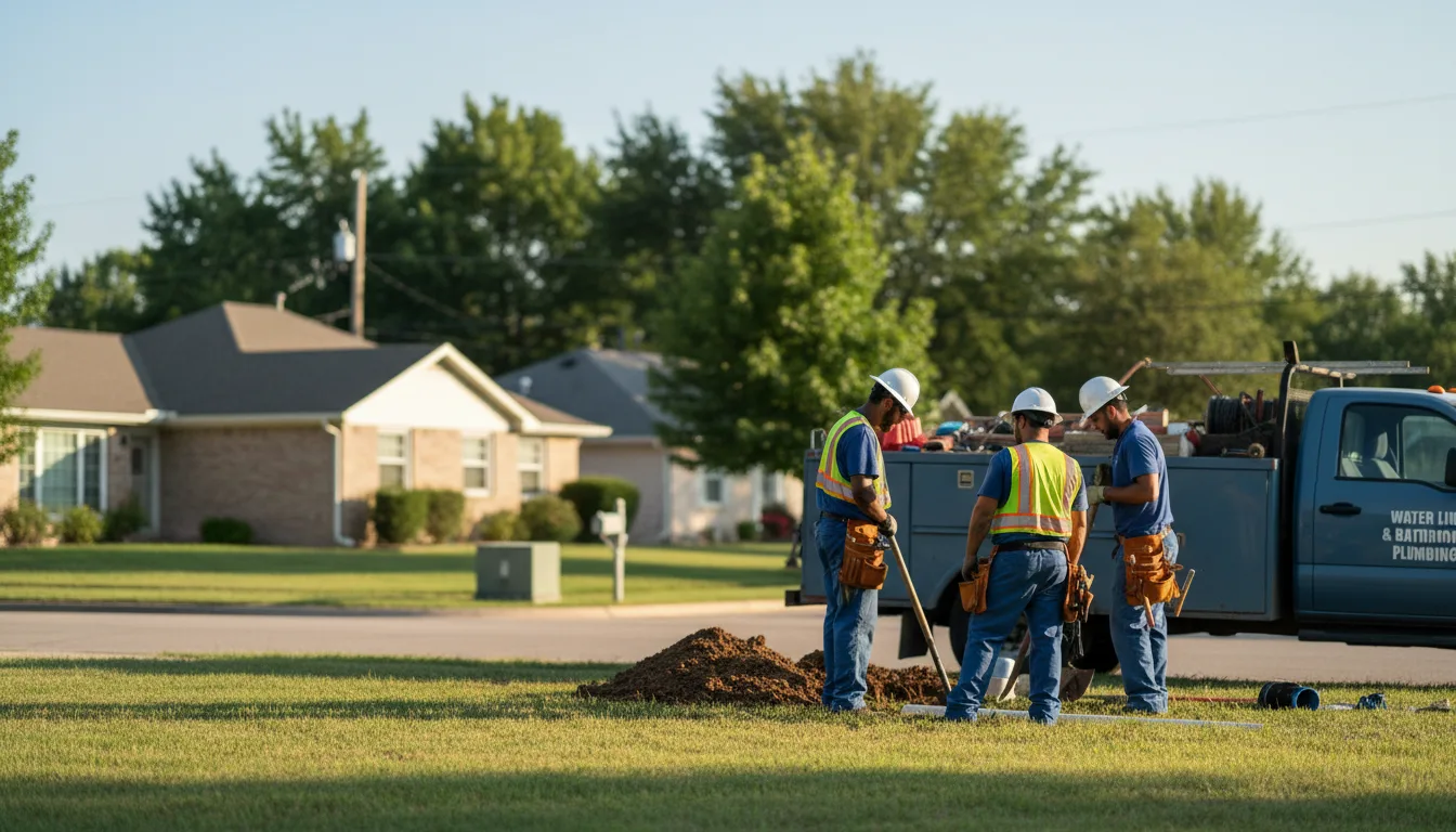 Residential water line and bathroom plumbing service in Independence, IA